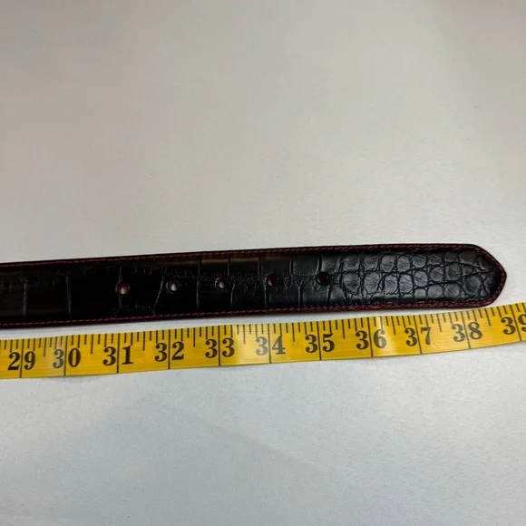 W. KLEINBERG Custom Made Black Matte Alligator Belt Size 33 Brand New MSRP $595